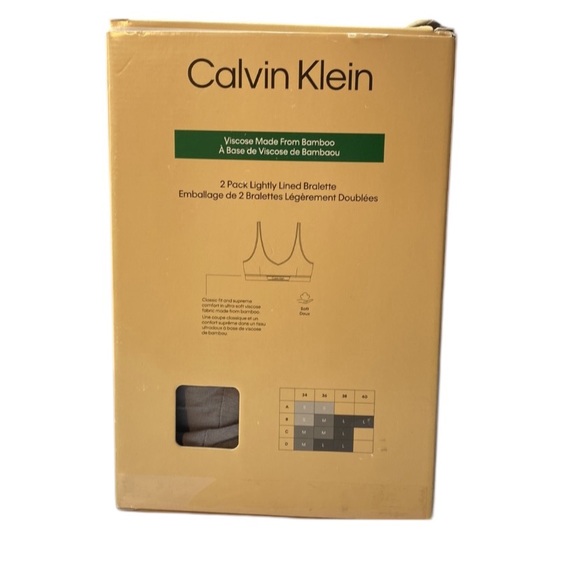 Calvin Klein 2 Pack Lightly Lined Black + Grey With White Bralette White Large - Picture 9 of 14